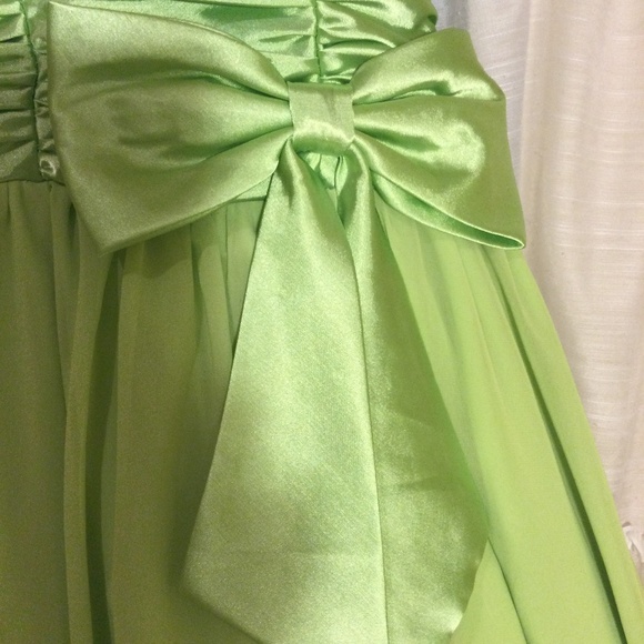Pretty Spring Green Fancy  strapless Midi Dress by Stepping Out - Picture 14 of 14